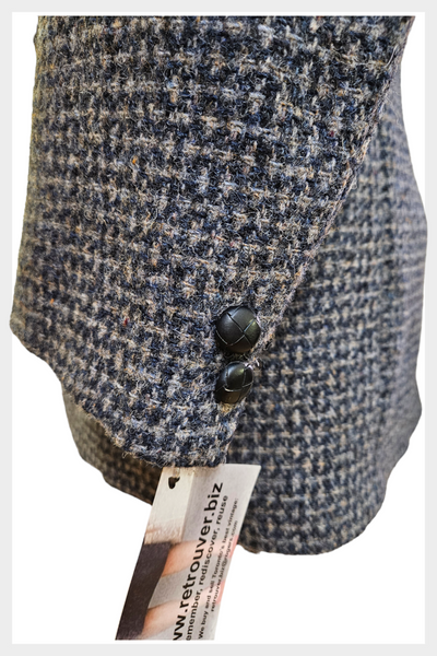 Vintage Harris Tweed wool blazer | Made in Scotland tailored in Canada blue & gray tweed sports coat | Laker 39" tall