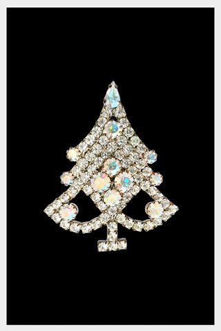 Oh Christmas Tree Oh Christmas Tree. ...1950s Xmas Tree Brooch | Xmas Tree Pin Set in silver tone w Rhinestones