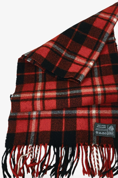 Vintage Scottish plaid | tartan fringed wool scarf | 100% wool