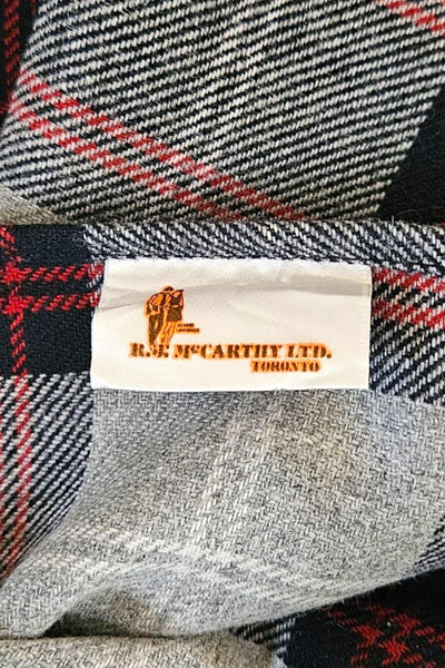 R.J. McCarthy Ltd. 1970s plaid fringed scarf | vintage 70s wool blend scarf, 60 inches long