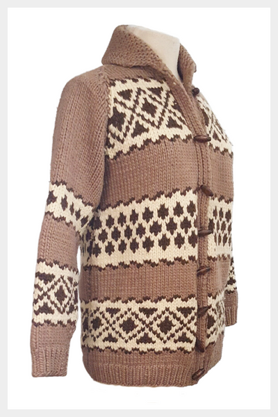 1960s chunky hand knit cardigan jacket | medium