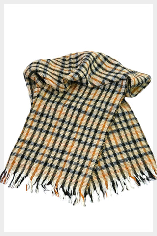 Vintage wool fringed plaid DAKS for Holt Renfrew Scottish wool scarf