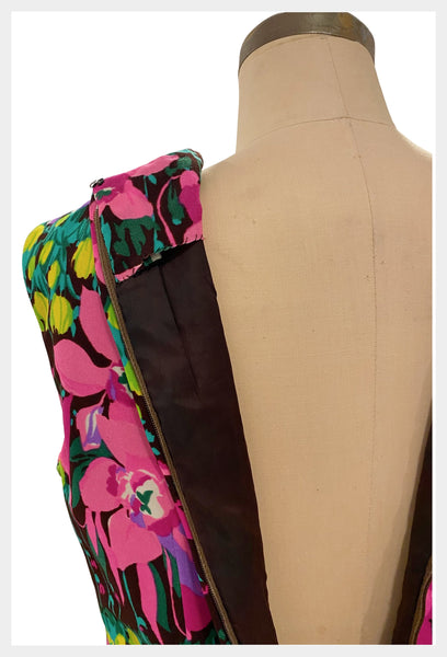 1960s floral shift dress | 60s sleeveless a-line dress | size medium