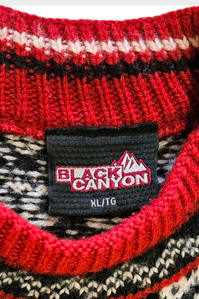 1990s Nordic style wool Black Canyon ski sweater Made in Canada | size xlarge to xxl