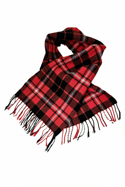 Vintage Scottish plaid | tartan fringed wool scarf | 100% wool