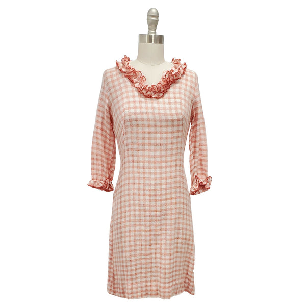 Gingham Style 1960s dress red and white dress | size Xsmall