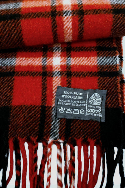 Vintage Scottish plaid | tartan fringed wool scarf | 100% wool