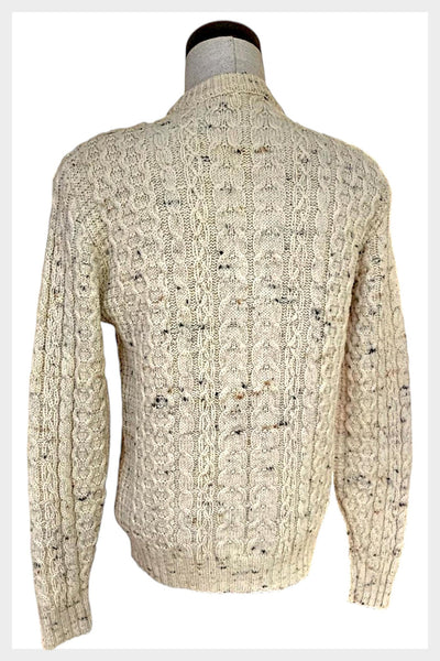 1970s Pendleton cable knit oatmeal cardigan Aran knit sweater | size large