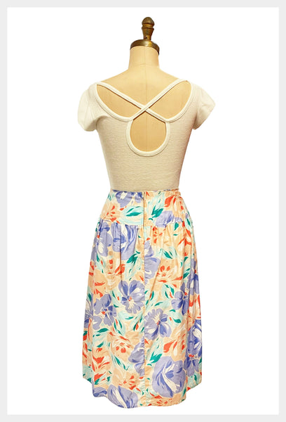 1980s Jaclyn Smith floral skirt | size small-medium