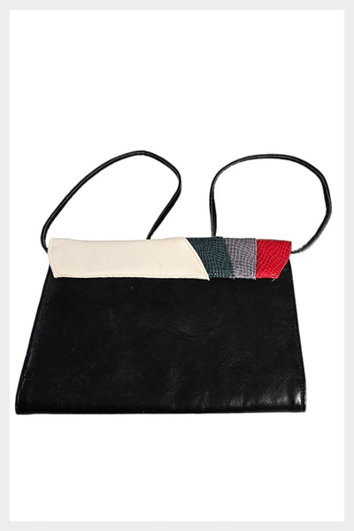 Vintage 80s Faux Snakeskin Clutch: Retro Envelope Handbag