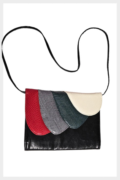 Vintage 80s Faux Snakeskin Clutch: Retro Envelope Handbag