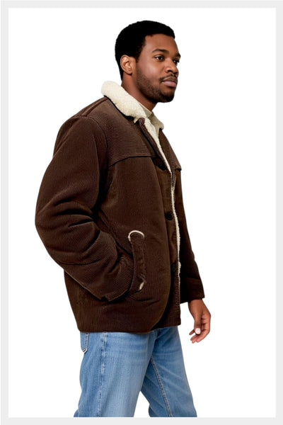 Vintage 1970s Corduroy Jacket w Faux Shearling Lining | The Last of Us Style