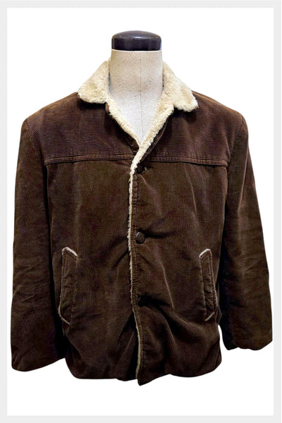 Vintage 1970s Corduroy Jacket w Faux Shearling Lining | The Last of Us Style