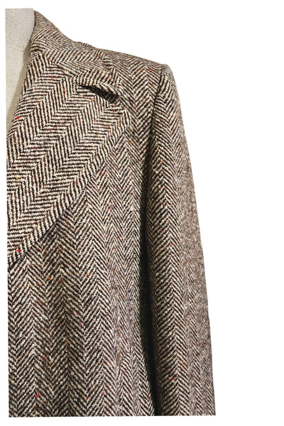 1960s early 1970s Brown Herringbone Tweed | Shaughnessy by Empire Tip Top Tailors | Canadian Made