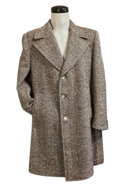 1960s early 1970s Brown Herringbone Tweed | Shaughnessy by Empire Tip Top Tailors | Canadian Made