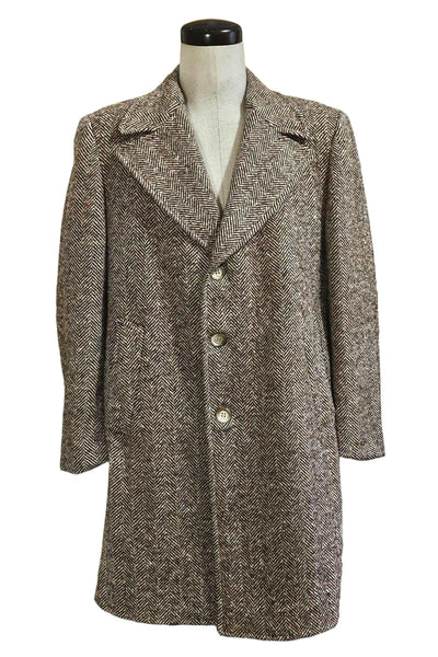 1960s early 1970s Brown Herringbone Tweed | Shaughnessy by Empire Tip Top Tailors | Canadian Made