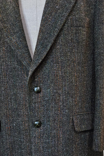 Vintage Harris Tweed Blazer | 60s/70s Brown Wool Sport Coat, 42R