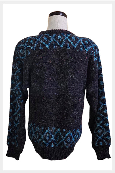 1980s geometric graphic knit sweater – GRENADIER | Size L