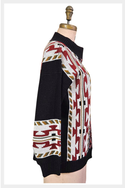 1980s geometric southwestern arcylic knit pullover | medium