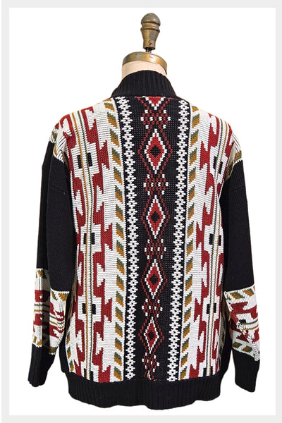 1980s geometric southwestern arcylic knit pullover | medium