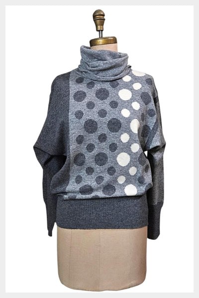 1980s Lyle & Scott Wool Sweater | Polka Dot Turtleneck, Made in Scotland