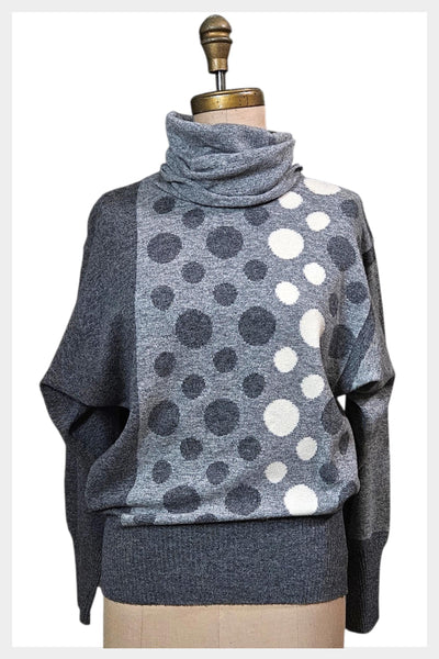 1980s Lyle & Scott Wool Sweater | Polka Dot Turtleneck, Made in Scotland