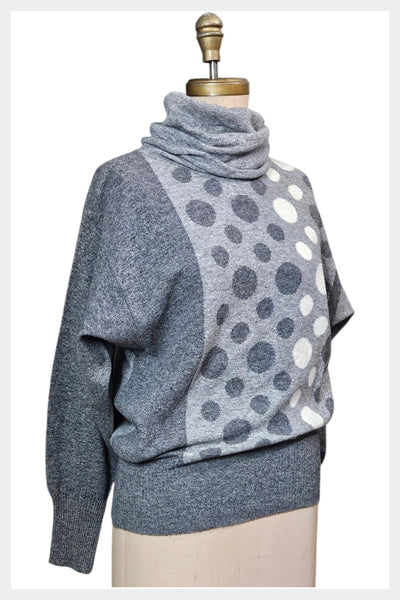 1980s Lyle & Scott Wool Sweater | Polka Dot Turtleneck, Made in Scotland