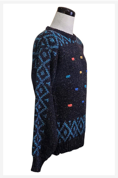 1980s geometric graphic knit sweater – GRENADIER | Size L