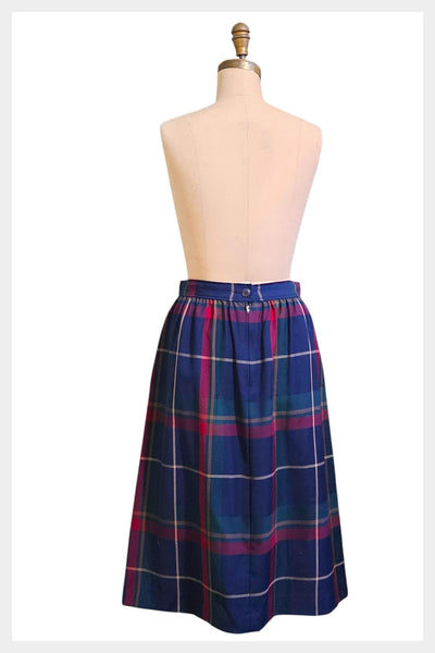 Vintage 80s Pendleton Pleated Wool Tartan Pkaid Skirt, 31" Waist