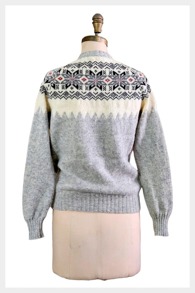 Vintage Pitlochry Knitwear Shetland cardigan | wool fair isle pattern knit cardigan | size medium