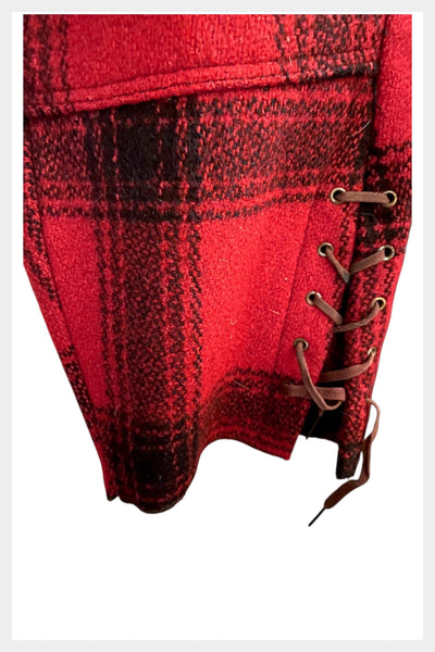 Vintage 1940s Woods Canada Wool Hunting Pants – Red Buffalo Plaid, Laced Calves