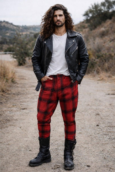 Vintage 1940s Woods Canada Wool Hunting Pants – Red Buffalo Plaid, Laced Calves