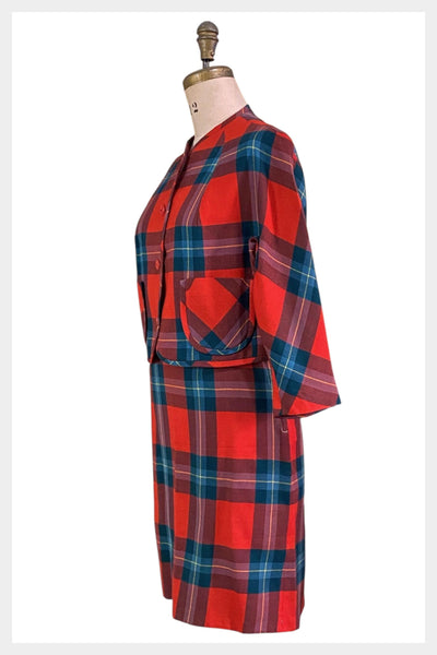 Vintage 1960s plaid wool skirt suit | Alan Jay Foster, Size Small