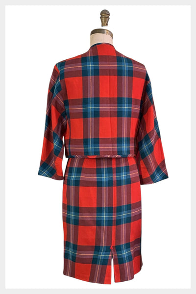 Vintage 1960s plaid wool skirt suit | Alan Jay Foster, Size Small