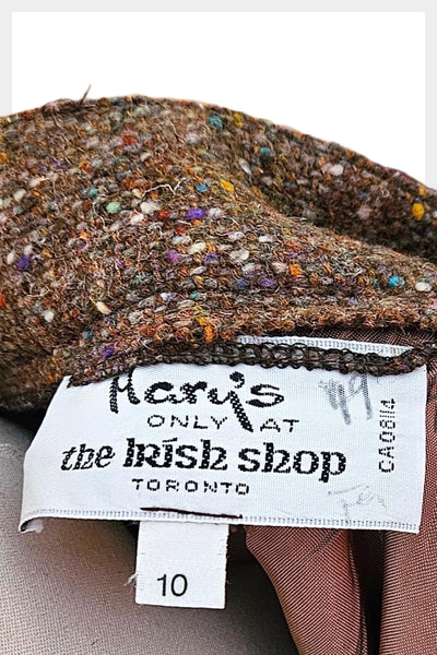 Vintage 1970s Irish tweed A-line skirt – 70s-80s flecked wool skirt, Size small