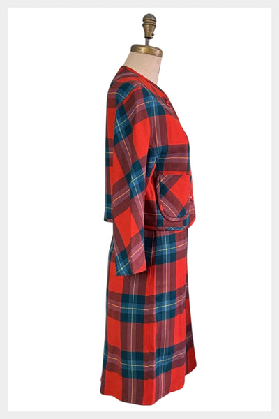 Vintage 1960s plaid wool skirt suit | Alan Jay Foster, Size Small