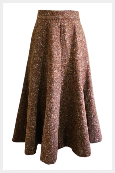 Vintage 1970s Irish tweed A-line skirt – 70s-80s flecked wool skirt, Size small