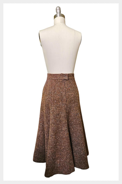 Vintage 1970s Irish tweed A-line skirt – 70s-80s flecked wool skirt, Size small
