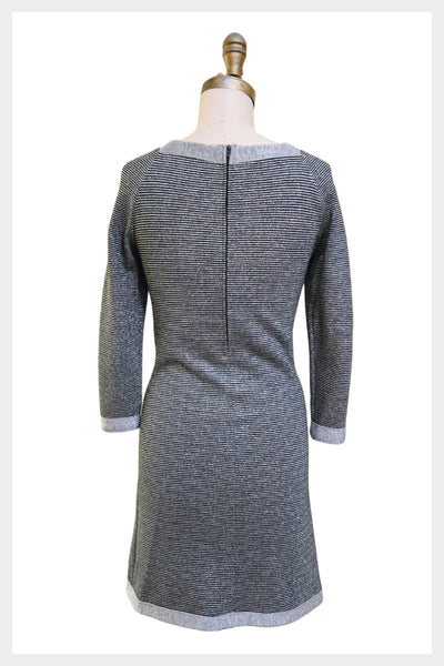 1960s lurex cocktail dress in a metallic silver and black | small