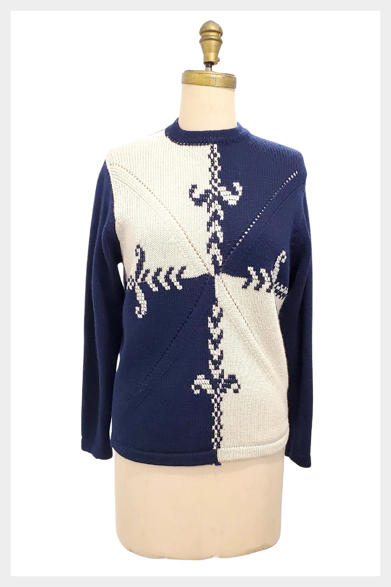 1960s hand loomed wool sweater | medium