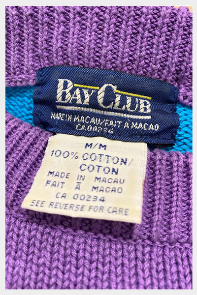 1980s Bay Club cotton knit sweater |  medium