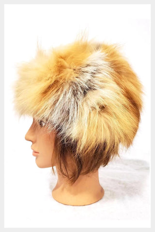 1970s red fox fur hat | size 22"