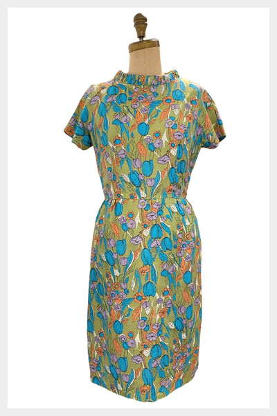 1960s Joseph Ribkoff raw silk sheath dress | medium