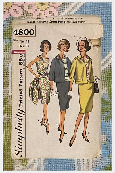 1960s suit sewing pattern Simplicity 4800 | Bust 38 | Complete