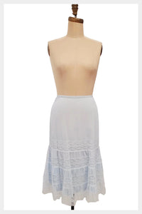 1950s light blue nylon and lace half slip | 50s lingerie | small