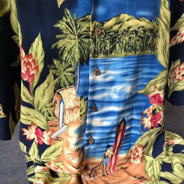 1990s Maui Maui Hawaiian Islands Shirt Made in Hawaii | size XL 16 reg