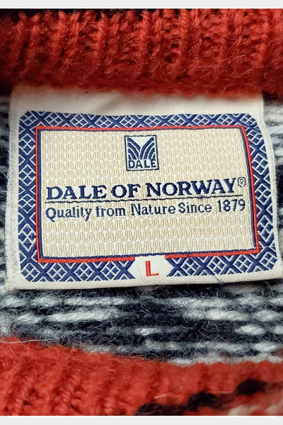 1990s Dale of Norway wool Nordic ski Scandinavian patterned pullover sweater | Size L