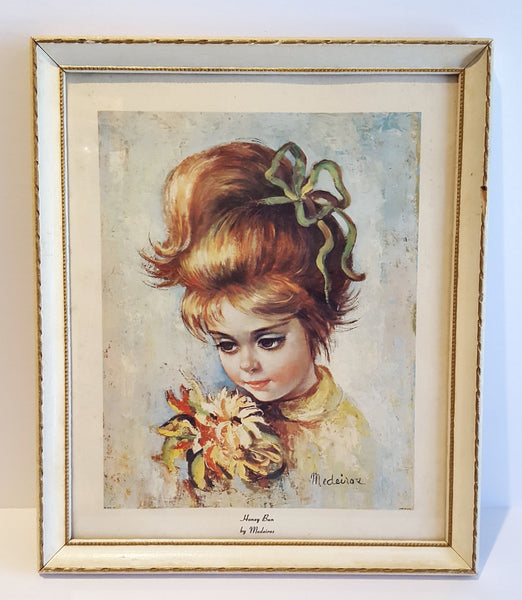 1960s Honey Bun by Mederios Print in frame | 60s Mederios framed art