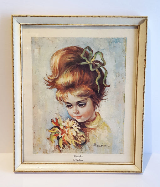 1960s Honey Bun by Mederios Print in frame | 60s Mederios framed art