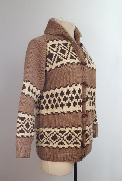 1960s chunky hand knit cardigan jacket | medium
